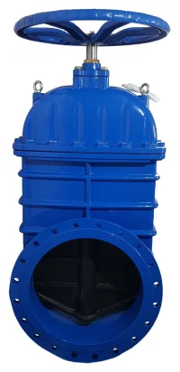 Задвижка с обрезиненным клином 30ч39р Ру10 Ду500 СИБЗТА ТУ3741–001–27104101–2014 синий