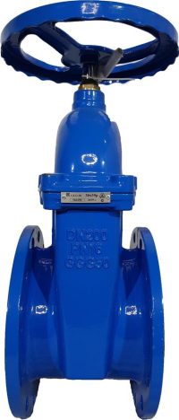 Задвижка с обрезиненным клином 30ч39р Ру16 Ду200 СИБЗТА ТУ3741–001–27104101–2014 синий