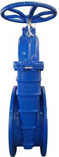 Задвижка с обрезиненным клином 30ч39р Ру16 Ду600 СИБЗТА ТУ3741–001–27104101–2014 синий