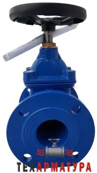 Задвижка с обрезиненным клином 30ч39р Ру16 Ду65 СИБЗТА ТУ3741–001–27104101–2014 синий