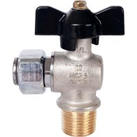 Кран шаровой STOUT с накидной гайкой угловой, НР/накидная гайка 1/2", ручка бабочка