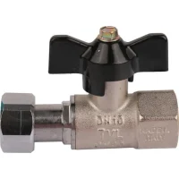 Кран шаровой STOUT с накидной гайкой прямой, ВР/накидная гайка 1/2", ручка бабочка