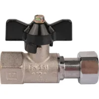 Кран шаровой STOUT с накидной гайкой прямой, ВР/накидная гайка 1/2", ручка бабочка