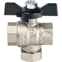 Кран шаровой STOUT с фильтром 1/2", ручка-бабочка