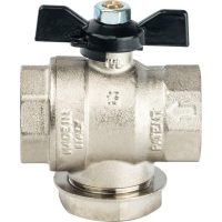 Кран шаровой STOUT с фильтром 1", ручка-бабочка