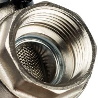 Кран шаровой STOUT с фильтром 1", ручка-бабочка