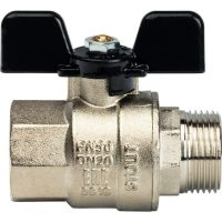 Кран шаровой STOUT полнопроходной ВР/НР 3/4", ручка бабочка