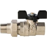 Кран шаровой STOUT полнопроходной с американкой ВР/НР 1/2", ручка бабочка