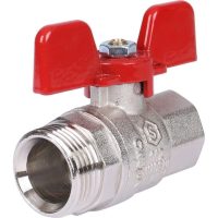 Кран шаровой STOUT полнопроходной с американкой ВР/НР 1/2", доп. уплотниение ручка бабочка