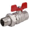 Кран шаровой STOUT полнопроходной с американкой ВР/НР 3/4", доп. уплотниение ручка бабочка